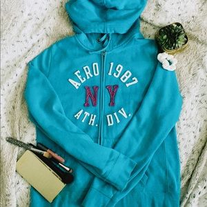 Teal Aeropostale Zip-up Hoodie